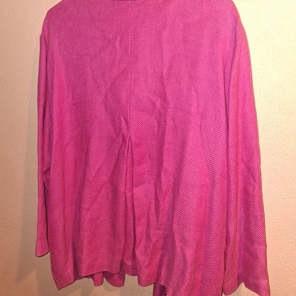 Eileen Fisher Pink Linen Cotton Blend Textured  Blazer 1X - Picture 7 of 8